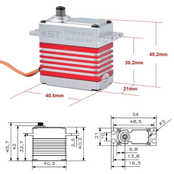 Wholesale Price KST X20-8.4-50 High-Voltage Digital 45kg High Torque Robot Servo